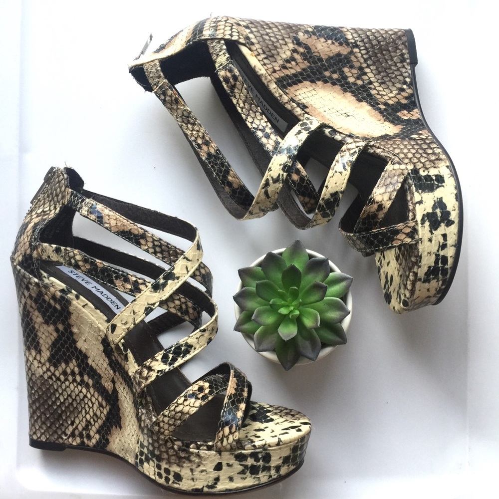 Steve Madden Turnkey Snakeskin Wedges